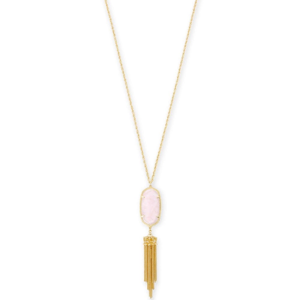 Kendra Scott Rayne Necklace In Rose Quartz